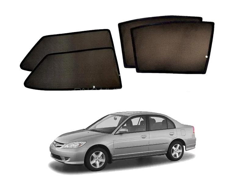 Honda Civic 2004-2006 Fix Side Shade Black UV Protection Heat Protection  Image-1