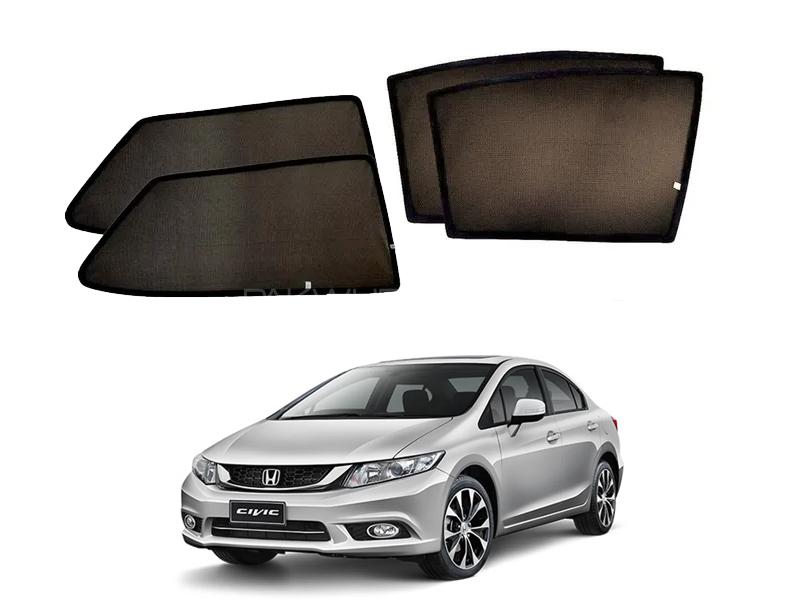 Honda Civic 2013-2016 Fix Side Shade Black UV Protection Heat Protection  Image-1