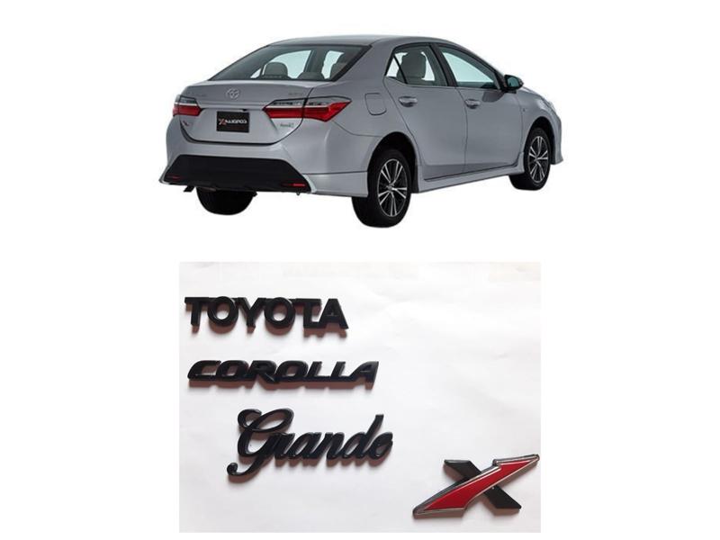 Toyota Corolla Grande Mat Black Logo Pack 4pcs 