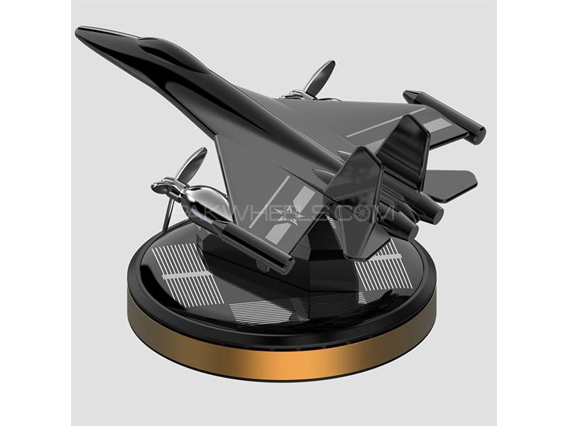 Fighter Plane Solar Car Perfume - Black  Image-1