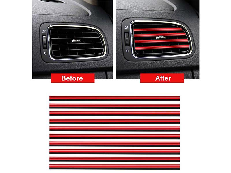 Universal Car AC Vent Molding - Red  Image-1