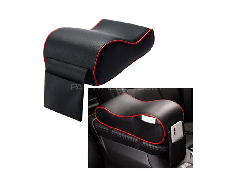 Red Car Armrest Pad Cover Auto Center Console Box PU Leather