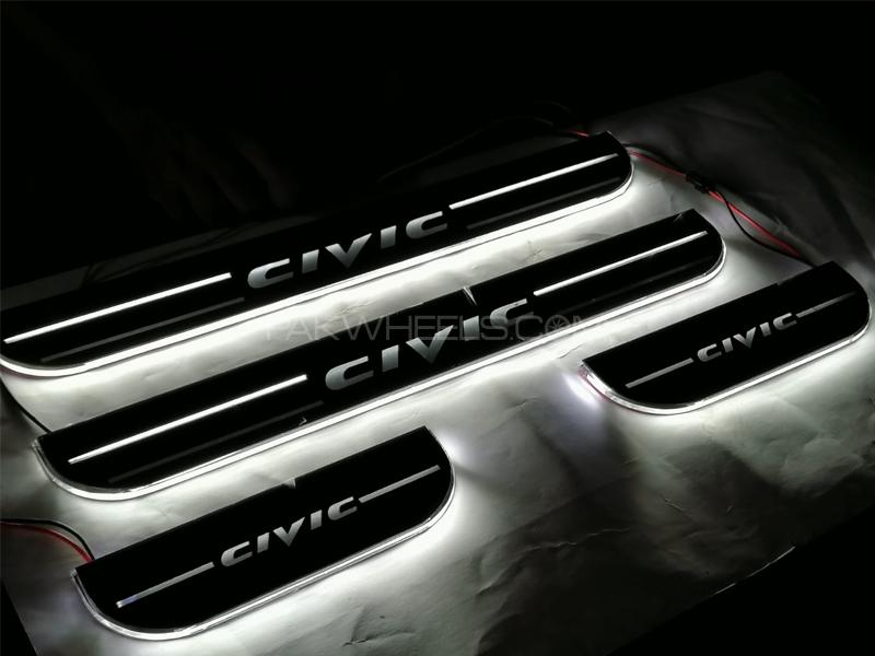 Honda Civic Door Sill Plate White Color Anti Scratch Door Plates