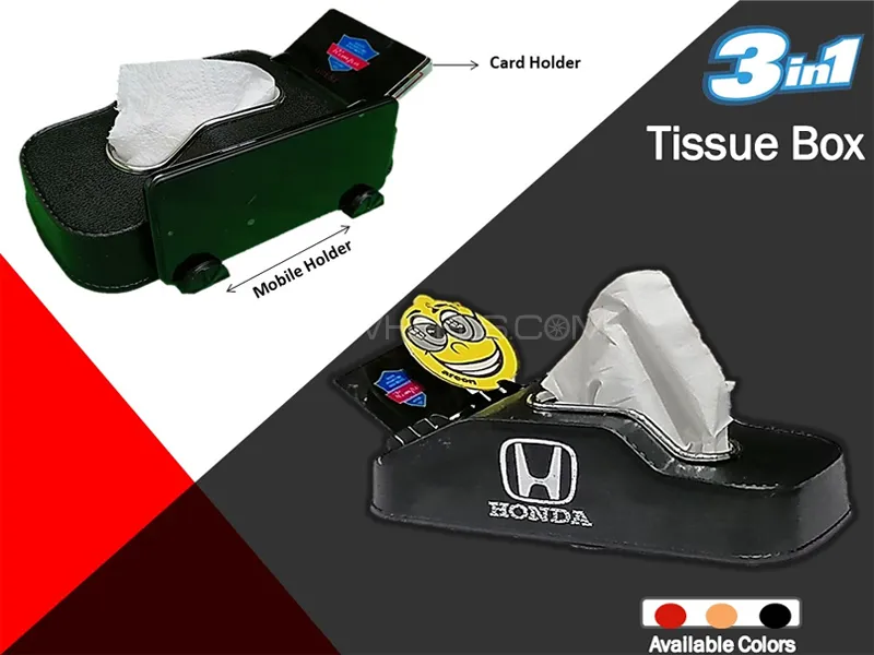 Honda Dashboard 3 In 1 Tissue Box Mobile Holder Card Holder Image-1