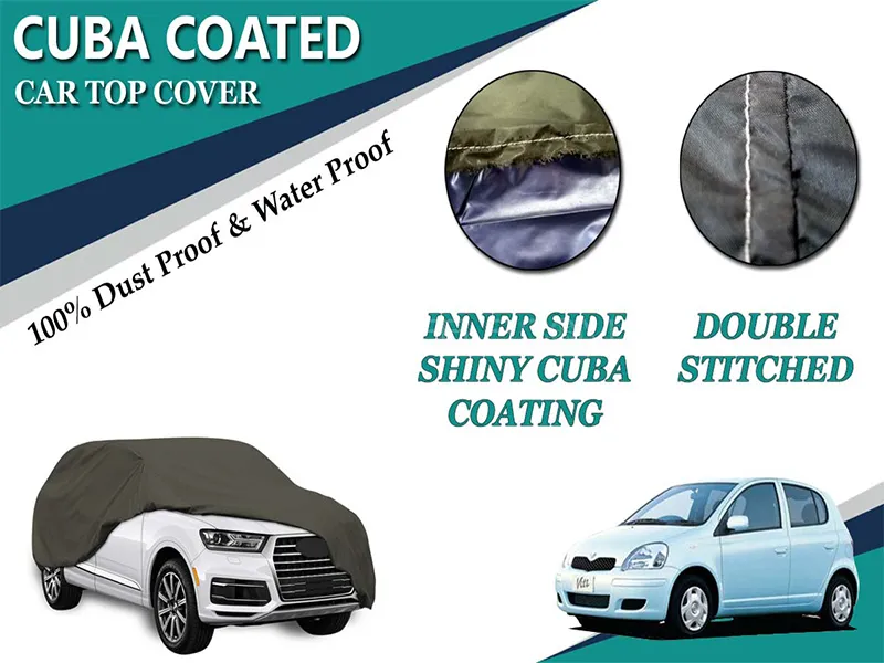 Toyota Vitz 1997-2005 Inner Cuba Coated Top Cover | Water Proof | Double Stitched  Image-1