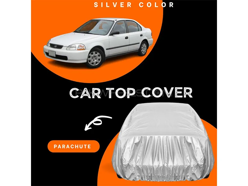 Honda Civic 1999-2001 Parachute Silver Car Top Cover Image-1