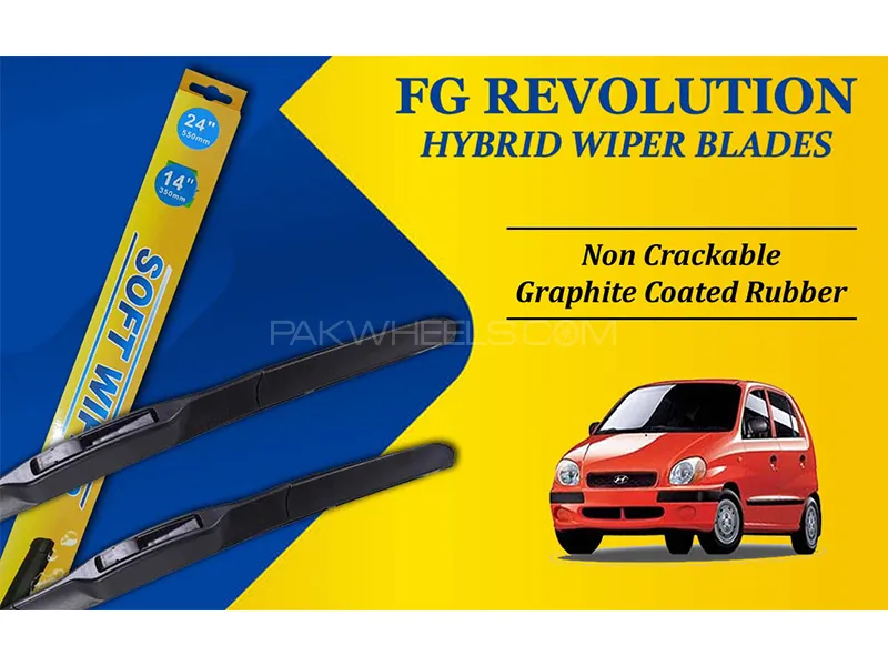 Hyundai Santro Club 2003-2014 FG Wiper Blades | Hybrid Type | Graphite Coated Rubber