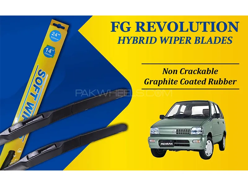 Suzuki Mehran 1988-2019 FG Wiper Blades | Hybrid Type | Graphite Coated Rubber Image-1