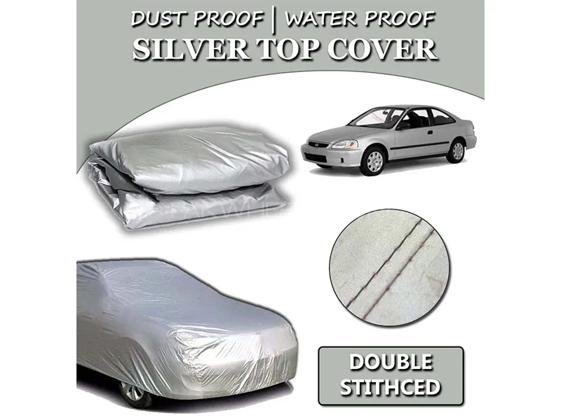 Honda Civic 1995-2001 Parachute Silver Car Top Cover | Heat Proof | Double Stitched  Image-1