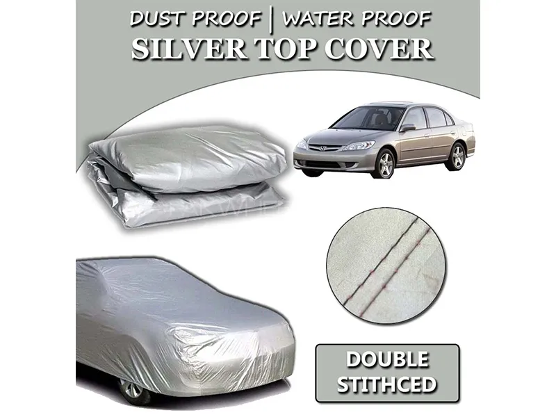Honda Civic 2002-2006 Parachute Silver Car Top Cover | Heat Proof | Double Stitched  Image-1