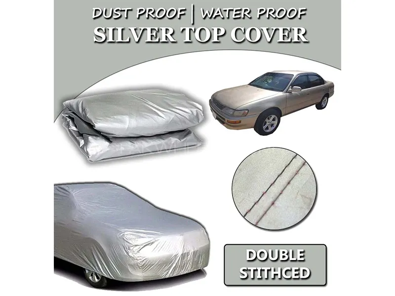 Toyota Corolla 1995-2001 Parachute Silver Car Top Cover | Heat Proof | Double Stitched  Image-1