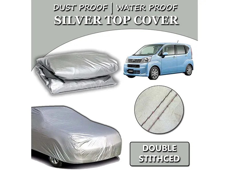 Daihatsu Move 2014-2022 Parachute Silver Car Top Cover | Heat Proof | Double Stitched Image-1