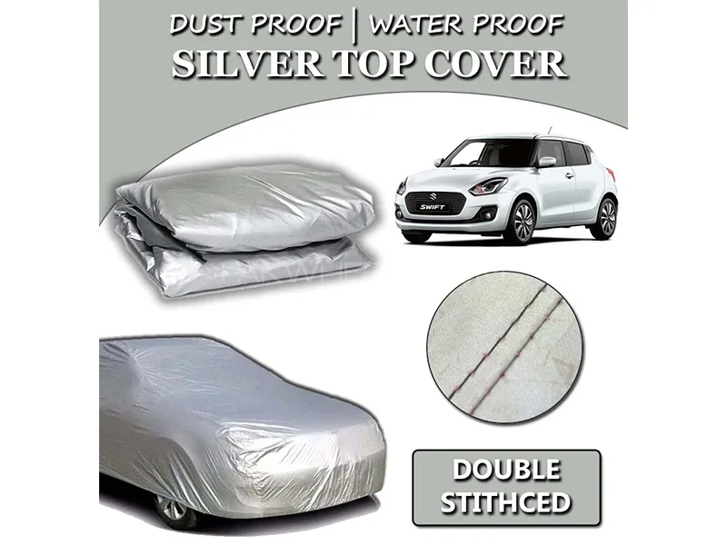 Suzuki Swift 2022-2023 Parachute Silver Car Top Cover | Heat Proof | Double Stitched Image-1
