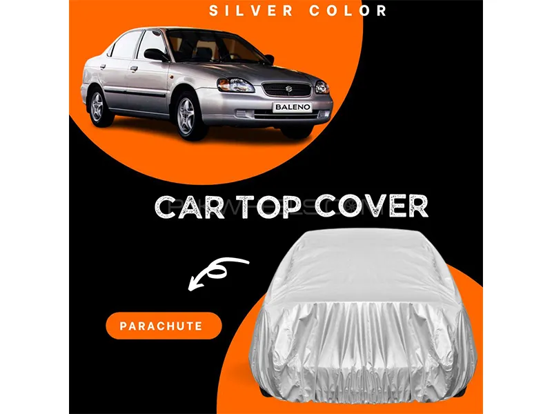 Suzuki Baleno 1998-2005 Parachute Silver Car Top Cover Image-1