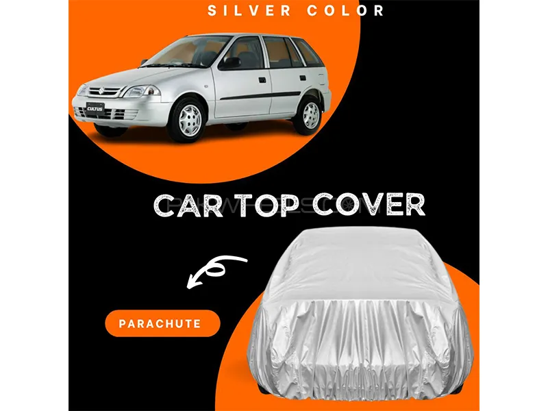 Suzuki Cultus 2007-2017 Parachute Silver Car Top Cover Image-1