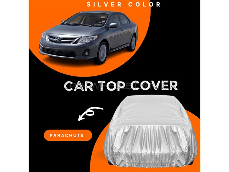 Toyota Corolla 2009-2014 Parachute Silver Car Top Cover Image-1