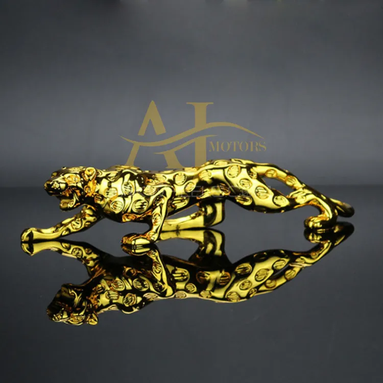 Gold & Silver Leopard Jaguar Car Dashboard Decoration | Ornament Image-1