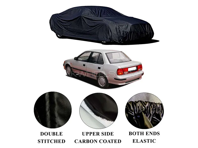 Suzuki Margalla 1992-1998 Polymer Carbon Coated Car Top Cover | Double Stitched | Water Proof Image-1