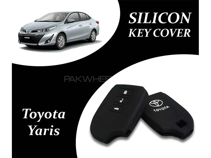 Toyota Yaris 2020-2023 Key Cover Cut Shape | Silicone | Black | Pack Of 1