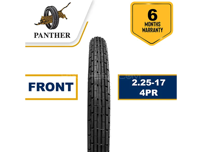 Panther Tyre 4 Ply Front 2.25-17 CD 70cc  With Tube Image-1