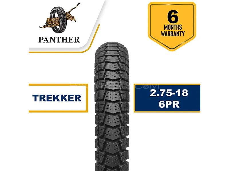 Panther Trekker 2.75-18 Rear 6 Ply 100cc Motorcycle Tyre With Tube  Image-1
