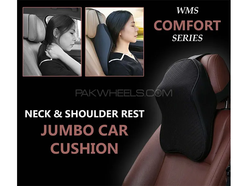 Jumbo Neck And Shoulder Support Cushion | Mesh And Leatherette | Memory Foam | Ergonomic Design Image-1