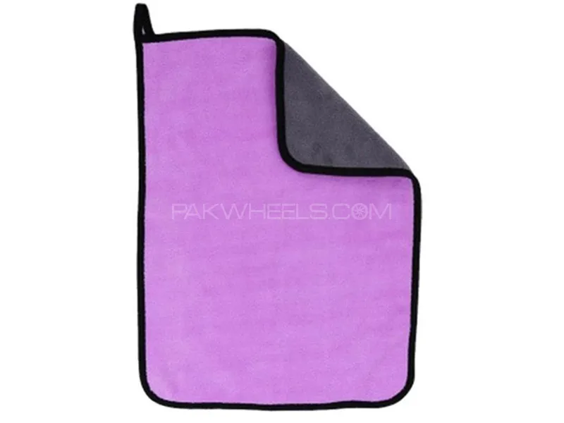 Microfiber Towel 40cmx30cm Purple And Grey 800GSM Twin Color Laminated - Pack Of 3 Image-1