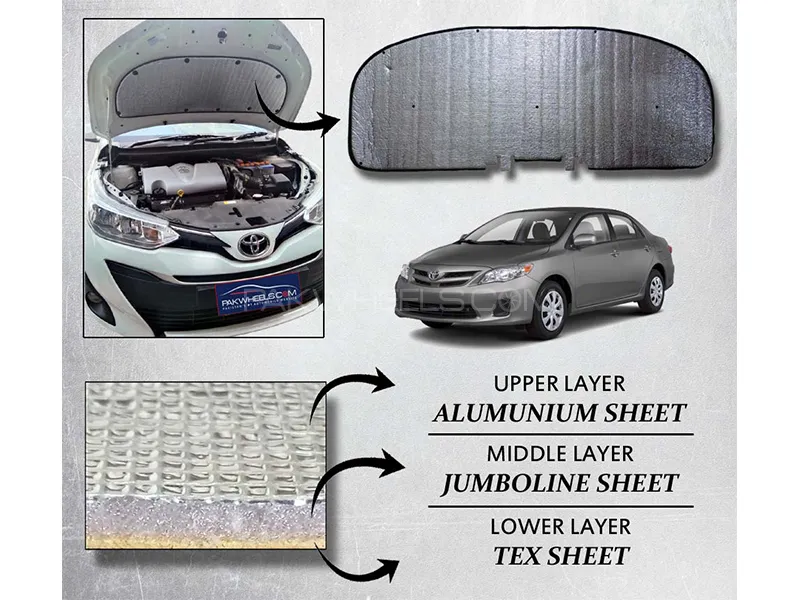 Toyota Corolla 2008-2014 Bonnet Insulation Namda | Silver Aluminium | Triple Layer