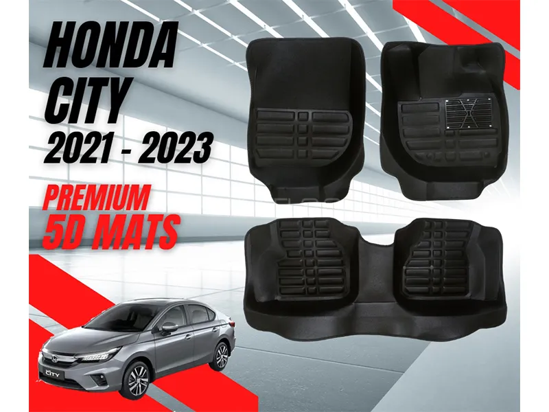 Honda City 2022-2023 5D Floor Mats | Premium Quality | Black | Dual Layer | Non Slip Image-1