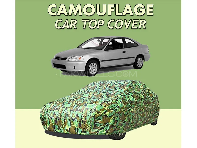 Honda Civic 1995-2001 Top Cover | Camouflage Design Parachute | Double Stitched | Dust Proof | Water Image-1