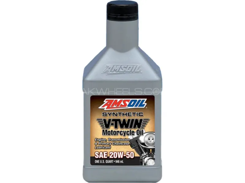 AMSOIL Motorcycle Oil 20W-50 HARLY DAVIDSON Synthetic V-Twin Oil - 1 Litre Image-1