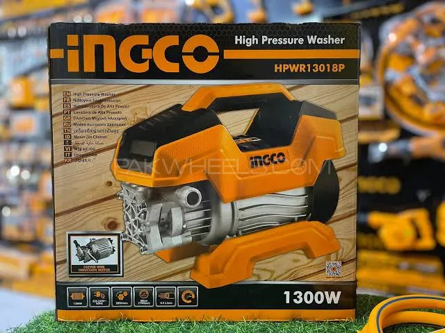 INGCO Brand induction Motor 1300-W High Pressure Car Washer Machine - 80 Bar Image-1