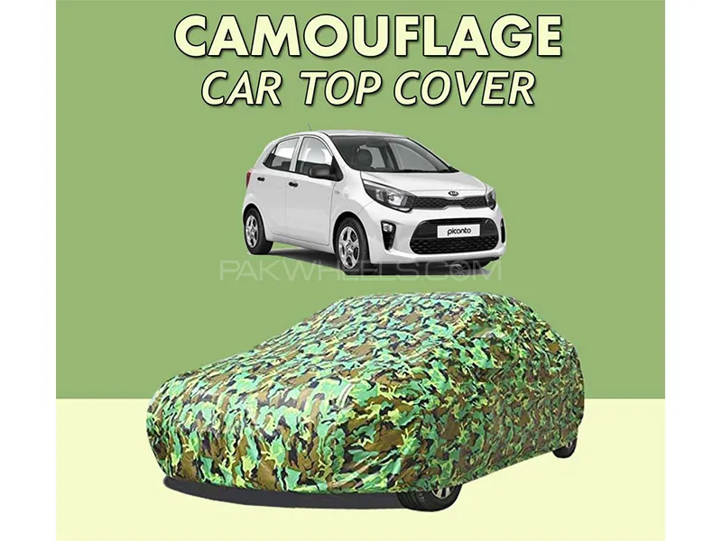 Kia Picanto 2019-2023 Top Cover| Camouflage Design Parachute | Double Stitched | Water Proof Image-1