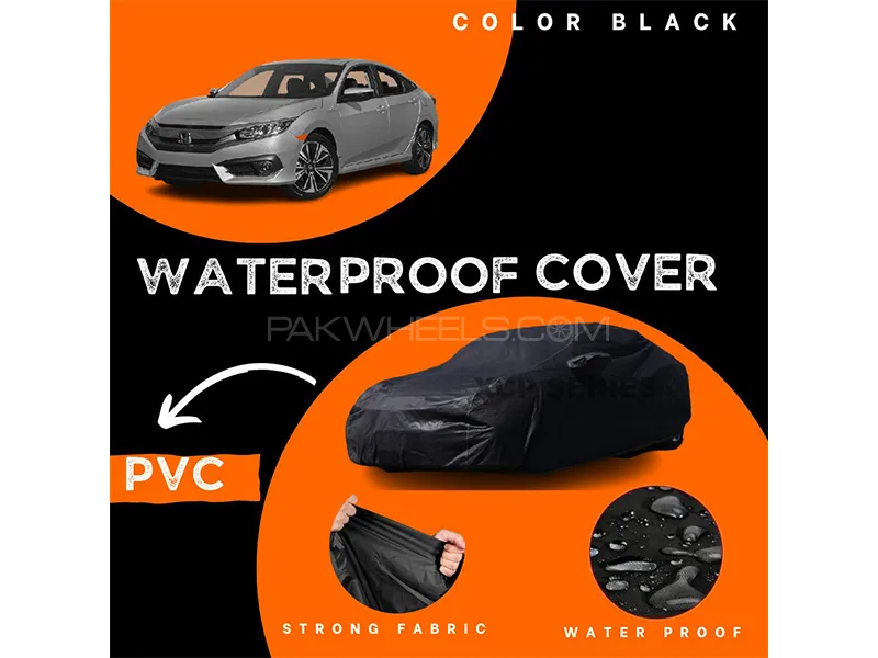 Honda Civic 2016-2022 Polymer Coated Top Cover | Waterproof | Double Stitched | Black  Image-1