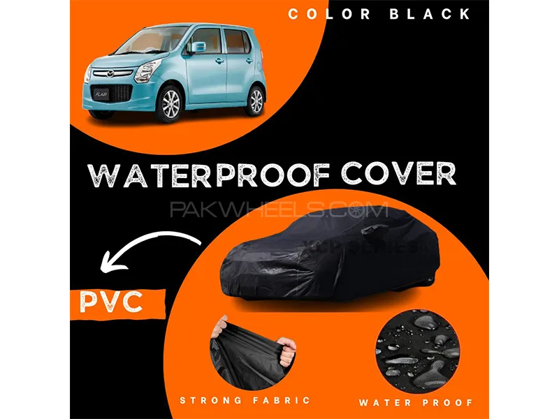 Mazda Flair Polymer Coated Top Cover | Waterproof | Double Stitched | Black  Image-1