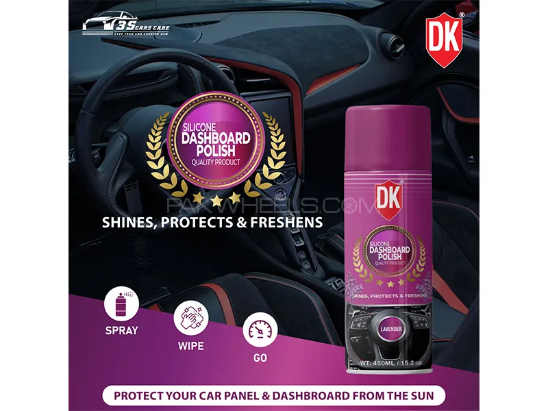DK Silicon Dashboard Polish - Lavender - 450ml | Interior Care  Image-1