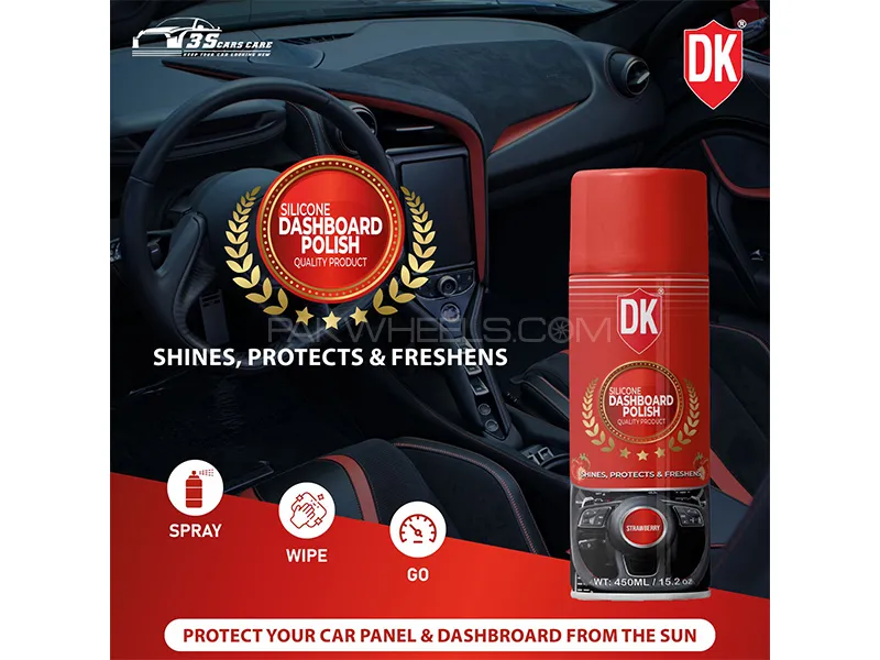 DK Silicon Dashboard Polish - Strawberry - 450ml | Interior Care  Image-1