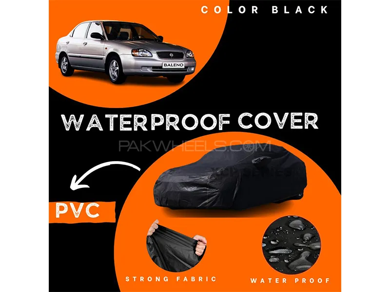 Suzuki Baleno 1998-2005 Polymer Coated Top Cover | Waterproof | Double Stitched | Black  Image-1
