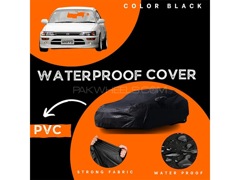 Toyota Corolla 1994-2002 Polymer Coated Top Cover | Waterproof | Double Stitched | Black  Image-1
