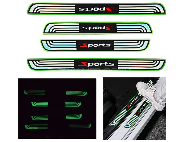 Sports Logo Rubber Door Sill Protector With Neon Image-1