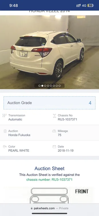 Honda Vezel 2014 for Sale in Multan Image-1