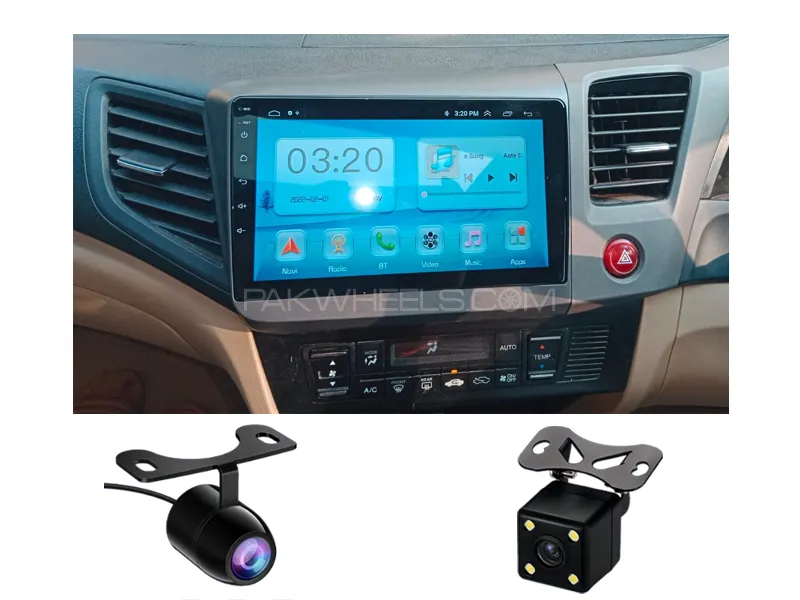 Honda Civic 2013-2015 Android Screen Panel With Free 2 Cameras IPS Display 9 inch 1-16 GB Image-1