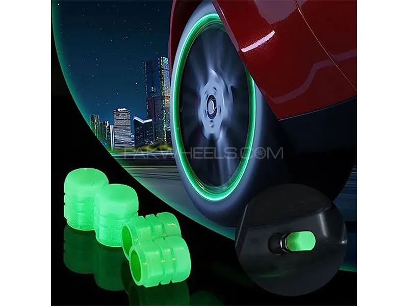 Universal Car Tire Valve Cap - Green Image-1