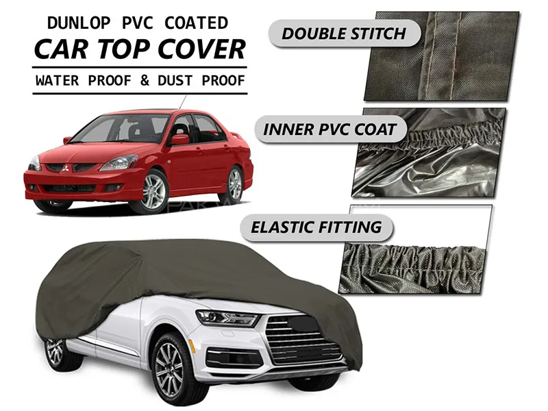 Mitsubishi Lancer 2004-2008 Top Cover | DUNLOP PVC Coated | Double Stitched | Anti-Scratch   Image-1