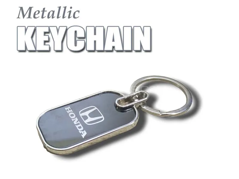KeyChain For Honda - Metal - Rectangular Image-1