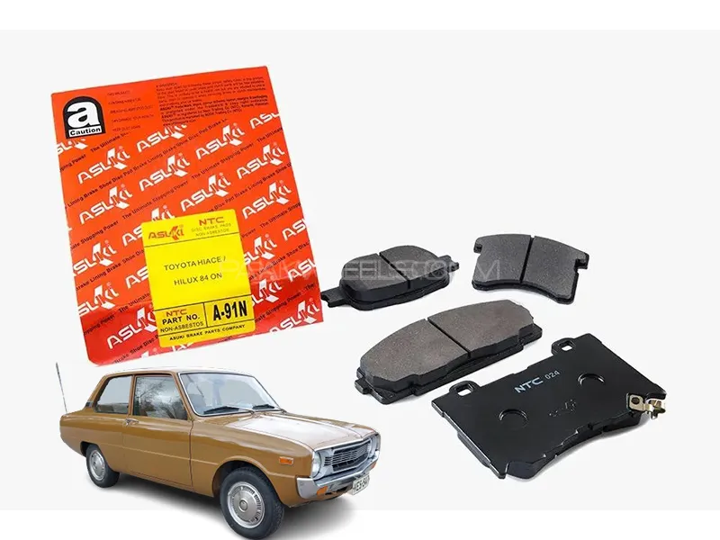 Mazda 1300CC 1973-1976 Asuki Red Rear Disc Pad - A-307 Image-1