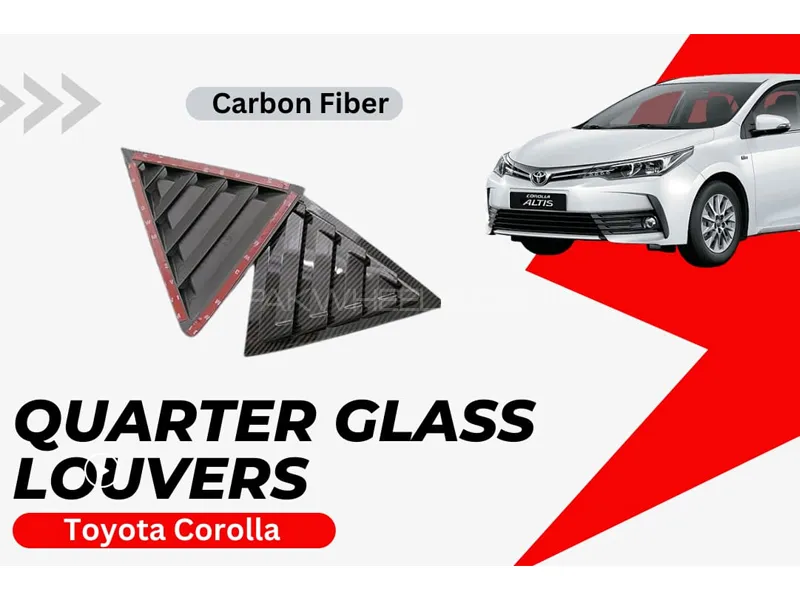 Toyota Corolla 2016-2023 Carbon Fiber Window Louvers Glass Covers Image-1