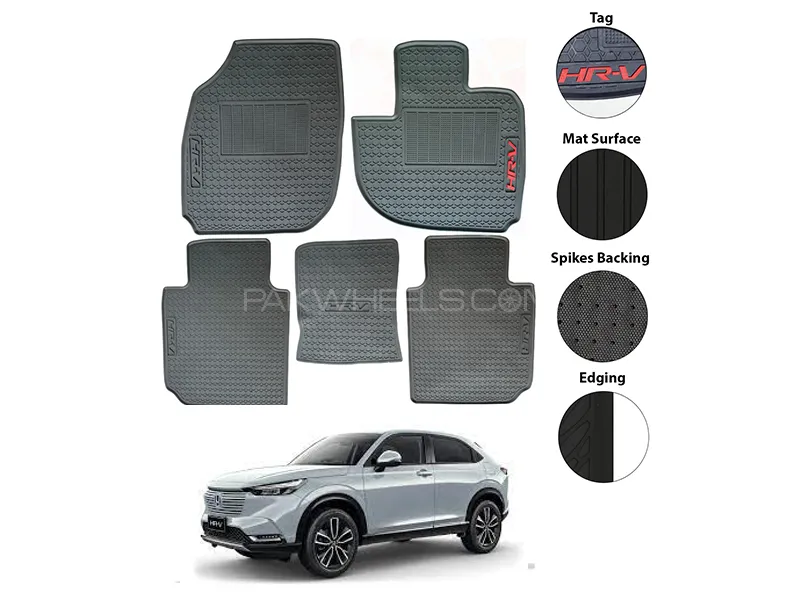 Diamond Latex Premium Black Honda HR-V Mats| Plastic | Water Proof | Rubber Mats