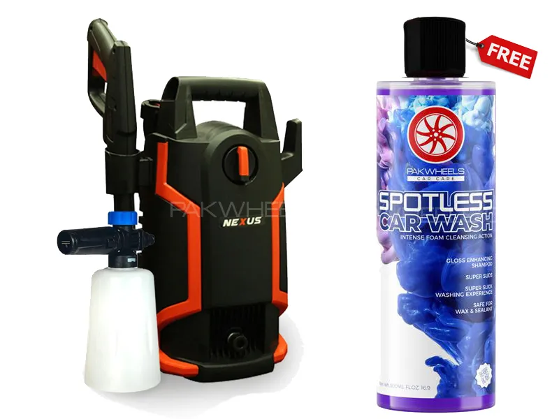 Nexus Pressure Washer With Free PakWheels Spotless Car Wash And Foam Cannon 1400w Image-1