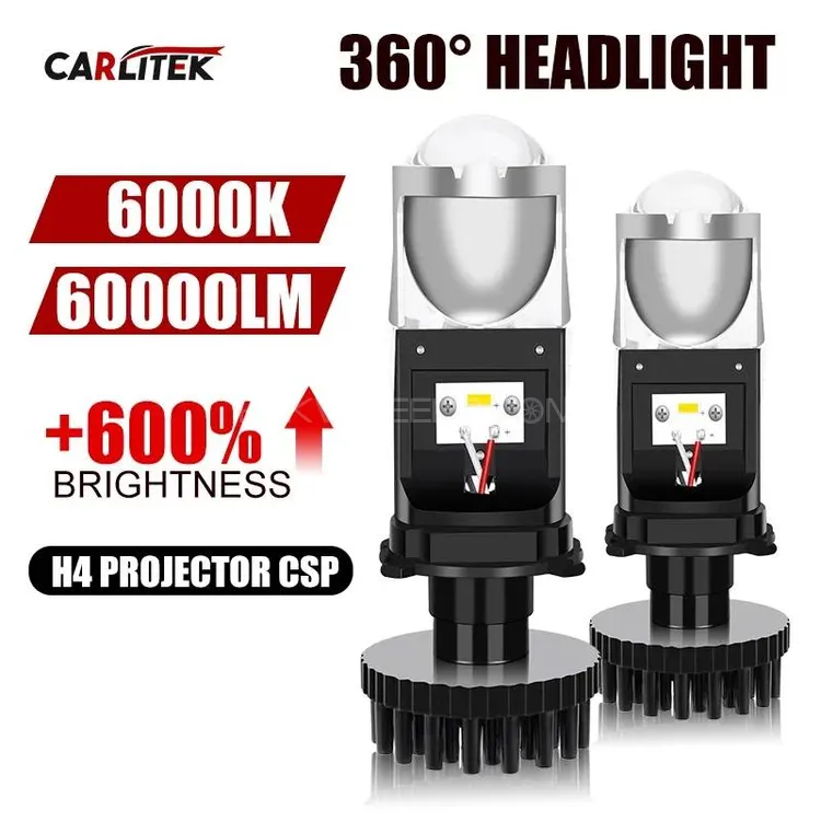 H4 LED Projector 60000LM Car Headlight Bulbs Bi LED Len Image-1